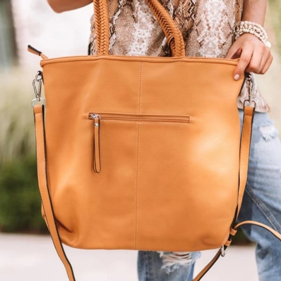 Faux Leather Tote Golden Honey - Picture 2 of 16